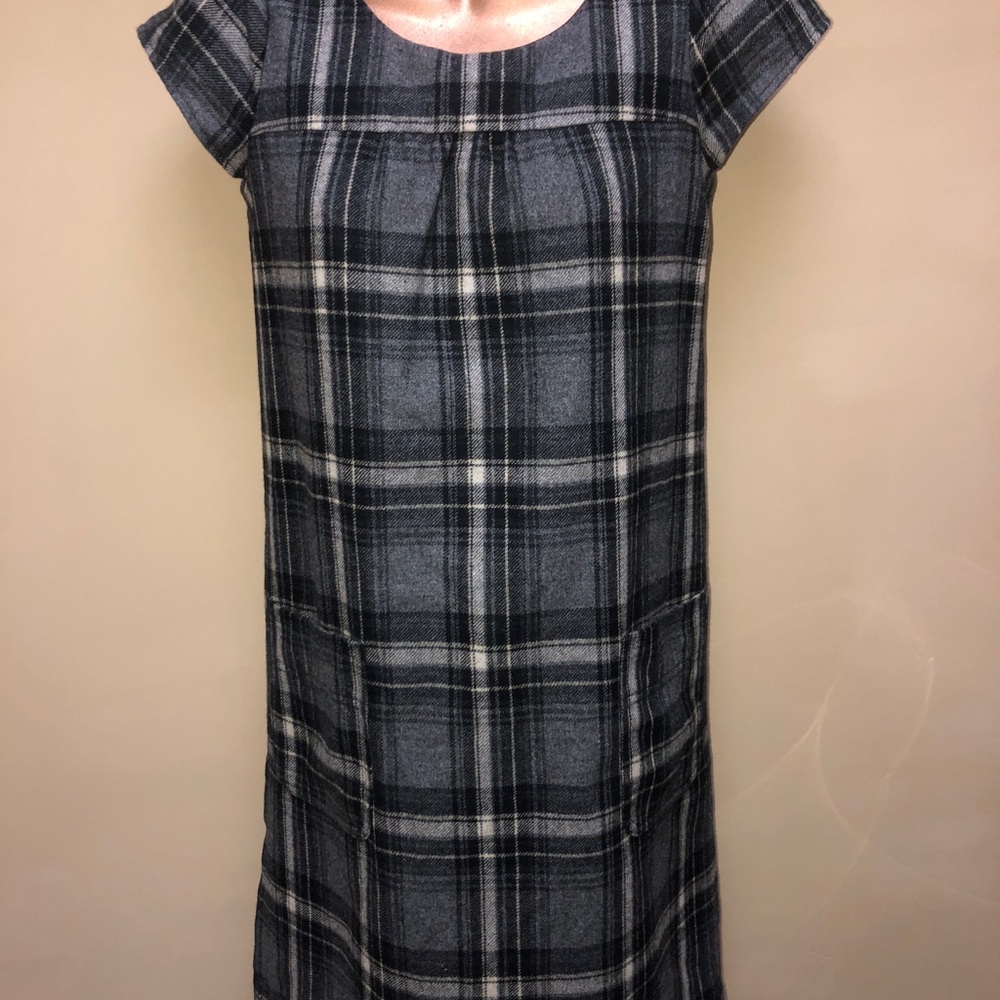 Gap size 2 gray black plaid gray dress side zip